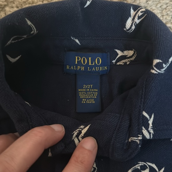 Polo Ralph Lauren size 2T shark print polo shirt - Picture 2 of 3